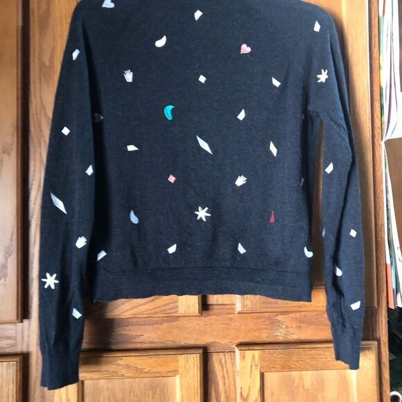 PS Paul Smith Hidden Button Front Embroidered Shapes Wool Blend Cardigan - XS - Picture 10 of 13